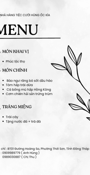Menu Tiệc