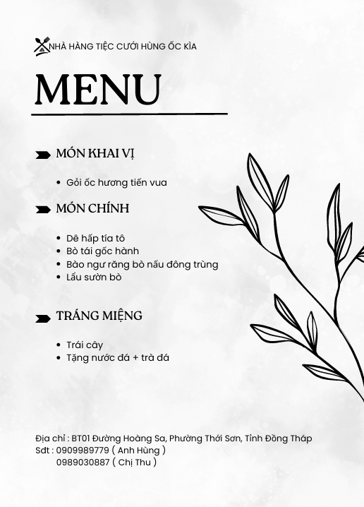 Nhà Hàng Mỹ Tho, Đặc Tiệc Mỹ Tho